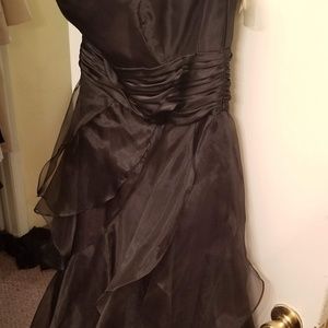Black strapless gown